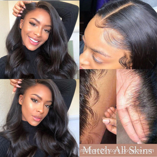 China Vendor Wholesale Virgin Brazilian HD Lace Frontal Wigs Natural Transparent Lace Front Human Hair Wig for Black Women